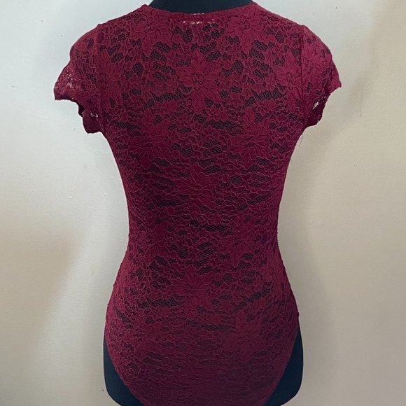 Willow - Red Lace BodySuit - Small - Picture 2 of 4